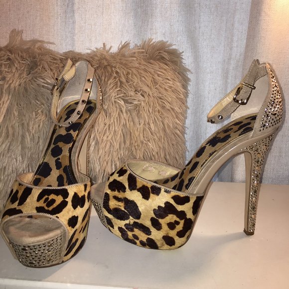 Gianni Bini Leopard Bling heels - Picture 1 of 4